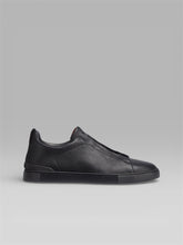 ZEGNA Triple Stitch™ Leather Sneaker – Black