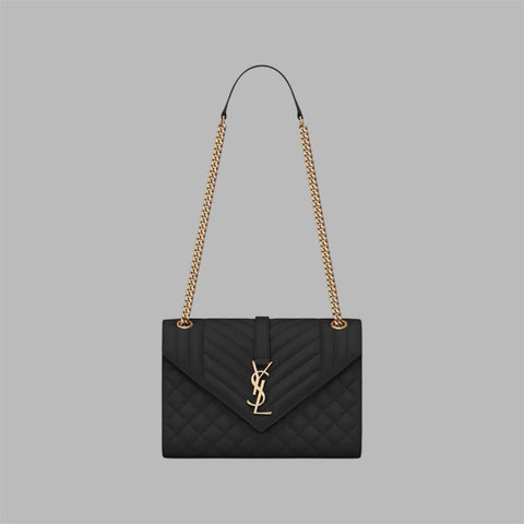 ENVELOPE MEDIUM IN QUILTED GRAIN DE POUDRE EMBOSSED LEATHER