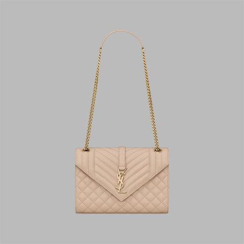 ENVELOPE MEDIUM IN QUILTED GRAIN DE POUDRE EMBOSSED LEATHER