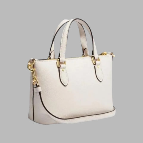 COACH SMALL GALLERY CROSSBODY CROSSGRAIN MILK WHITE