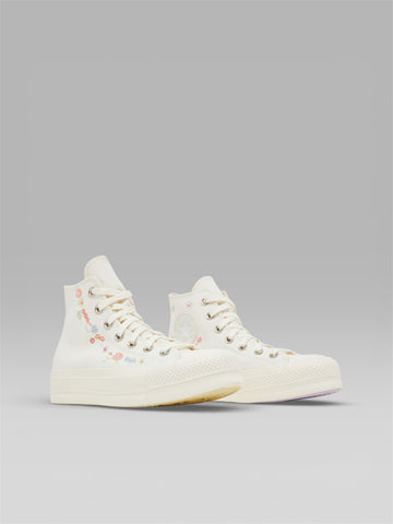 Converse Chuck Taylor All Star Lift Hi – Floral Embroidery (Off-White)
