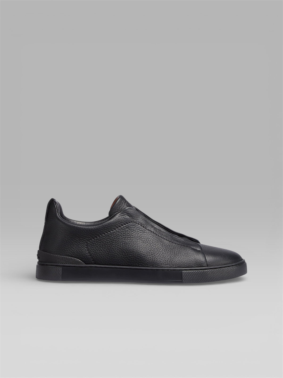 ZEGNA Triple Stitch™ Leather Sneaker – Black