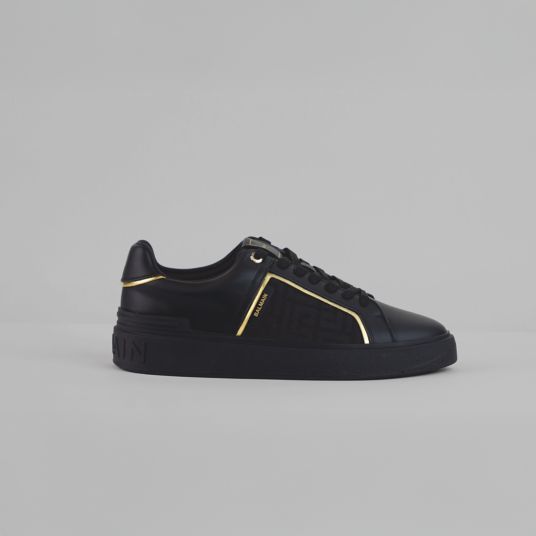 Balmain B-Court Sneaker – Black & Gold